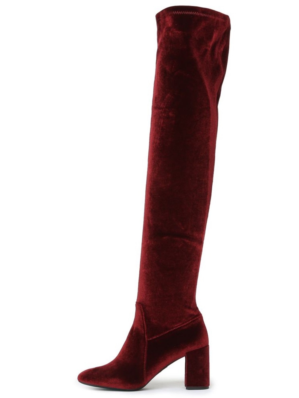 Jeffrey Campbell Velvet Boot in Burgundy